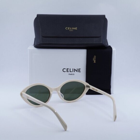 ?️ New Celine CL40264U 25N Sunglasses - Ivory Frame, Khaki Lenses main image 9